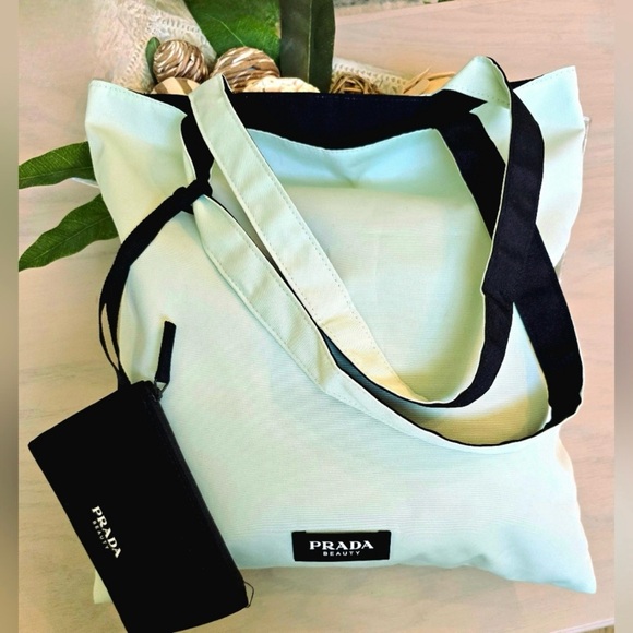 Prada Mint Green and Black Tote Bag - Picture 6 of 8